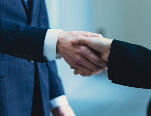 A corporate handshake
