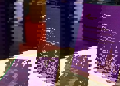 Procurement services merchandise at an event stand