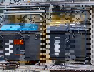wheelie bins outside