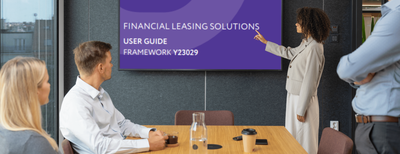 Leasing framework being presented in a meeting